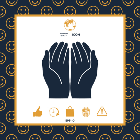 Open hands iconのイラスト素材