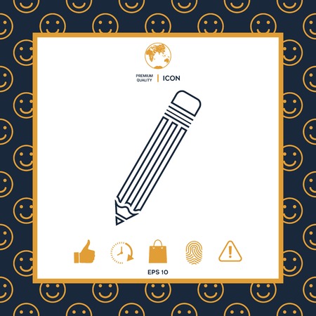 Pencil - line iconのイラスト素材