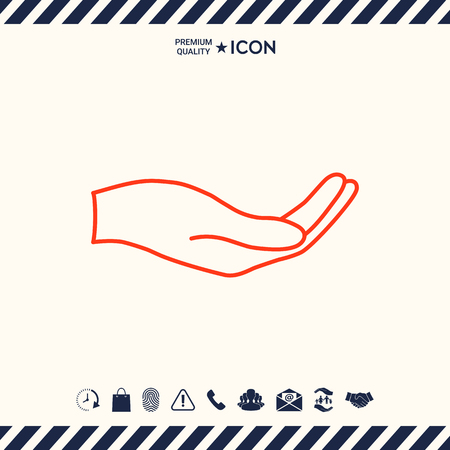 Open hand - line iconのイラスト素材