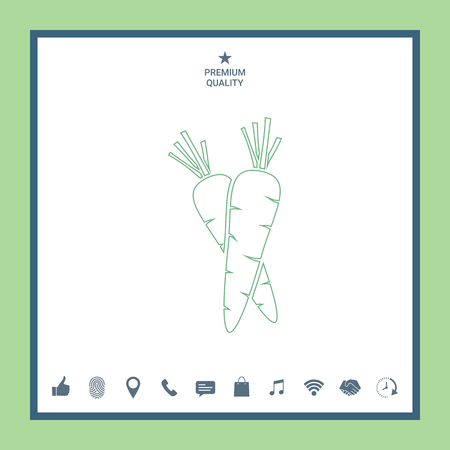 Carrots line iconのイラスト素材