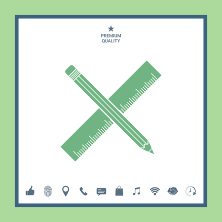 Pencil and ruler icon.のイラスト素材