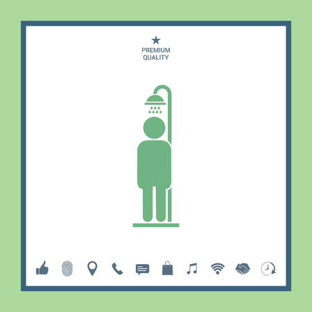 Man taking a showerのイラスト素材