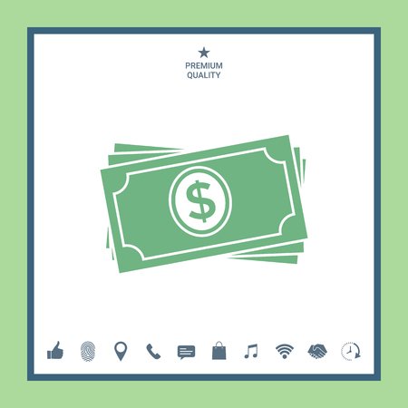 Money banknotes stack iconのイラスト素材