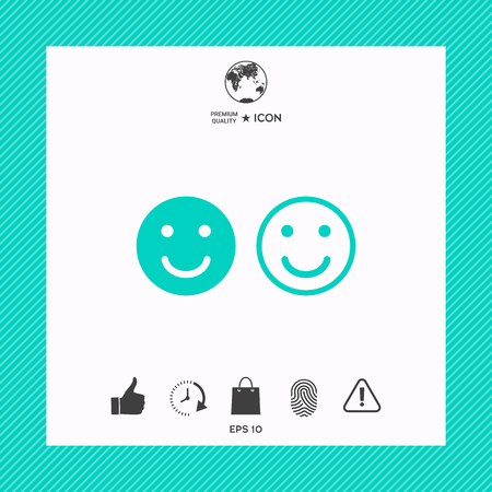 Smile Icon. Happy face symbol for your web site designのイラスト素材