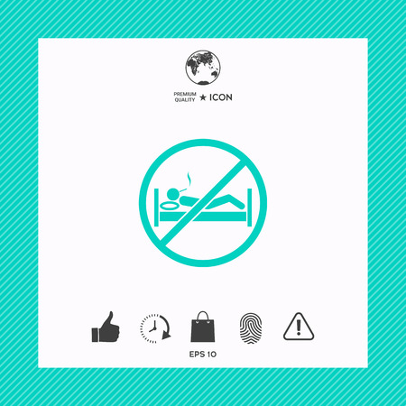No smoking in bed - prohibition iconのイラスト素材