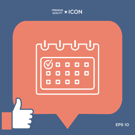 Calendar with Check mark- line iconのイラスト素材