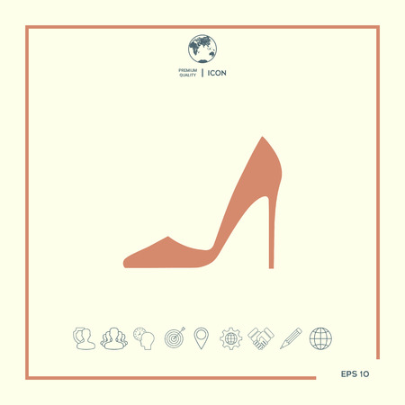 Elegant women's shoe. Menu item in the web designのイラスト素材