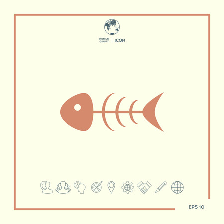 Fish skeleton iconのイラスト素材