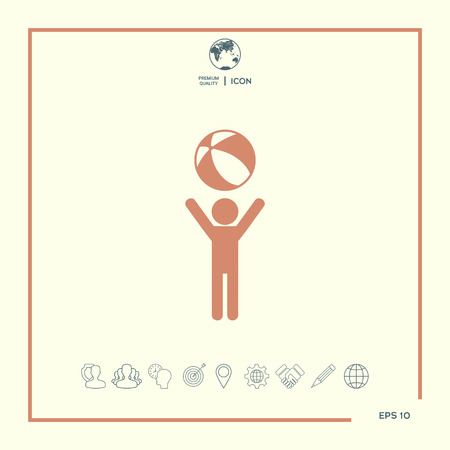 Child holds children's toy, bouncy ball - iconのイラスト素材