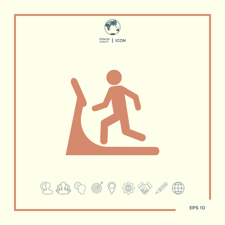 Man on treadmill iconのイラスト素材