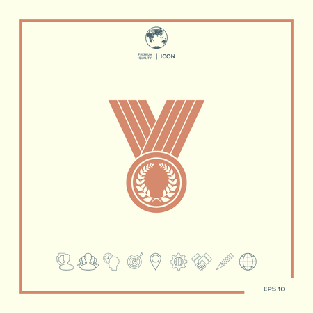 Medal with laurel wreath iconのイラスト素材