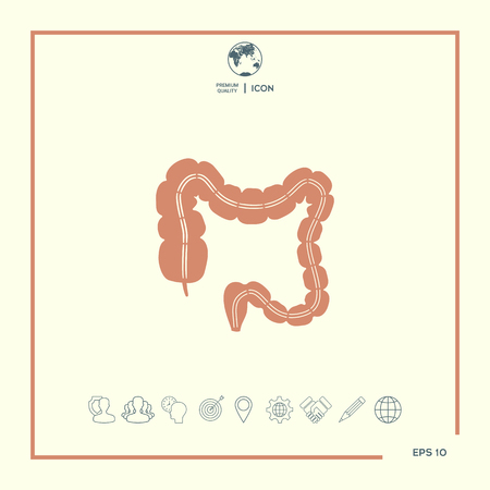 Human organ - the large intestine iconのイラスト素材