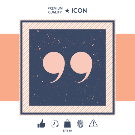 Quote symbol, icon on white background, vector illustration.のイラスト素材