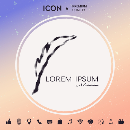 Elegant halftone logo with Fountain pen.のイラスト素材