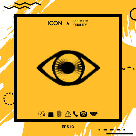 Eye - halftone symbol. Element for your design.のイラスト素材