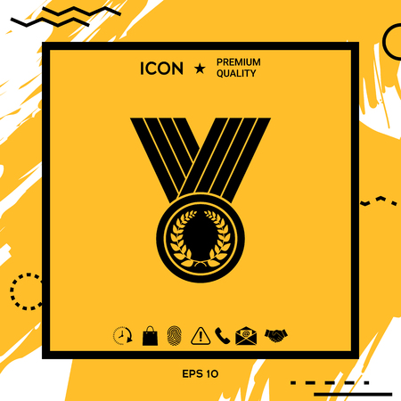 Medal with Laurel wreath, icon . Element for your designのイラスト素材