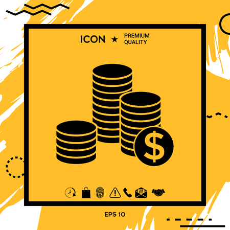 Stack of coins with dollar symbolのイラスト素材
