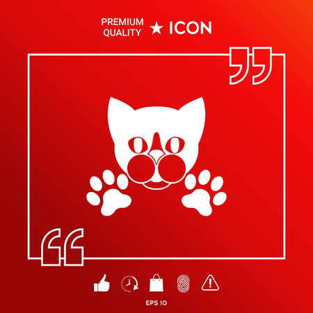 Cut Cat with paws - logo, symbol, protect sign. Element for your designのイラスト素材