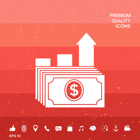 Dollar stack icon. Money growth conceptのイラスト素材