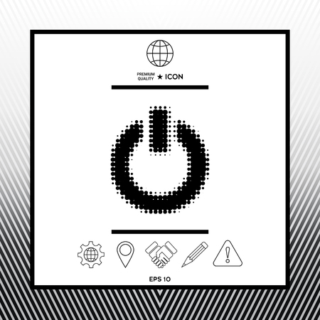 Power button - halftone icon design.のイラスト素材