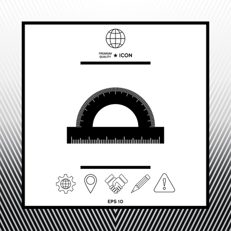 Protractor symbol iconのイラスト素材