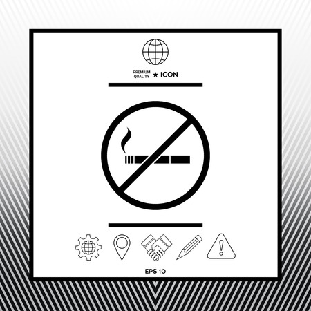 No smoking, smoking ban icon. Cigarette - prohibiting signのイラスト素材