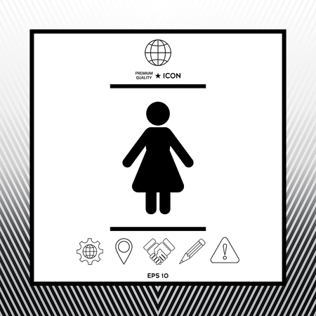 Sings, symbols with female icon - graphic elements for your designのイラスト素材