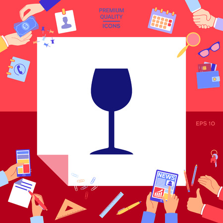 wineglass silhouette  icon isolated vector illustration.のイラスト素材