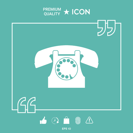 Retro telephone symbol on green background. Vector illustration.のイラスト素材