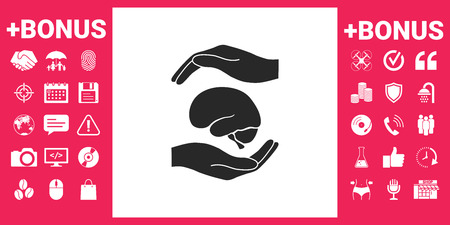 Hands holding brain - protection symbolのイラスト素材