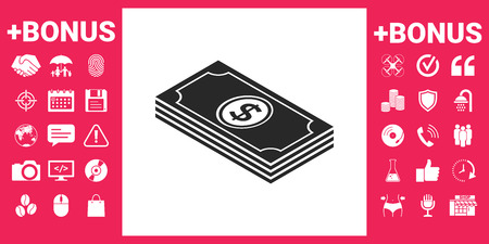 Money banknotes stack with dollar isometric icon Vector illustration.のイラスト素材