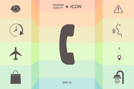 Telephone handset, telephone receiver symbol iconの写真素材