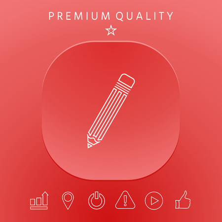 Pencil line icon graphic elements design illustration.のイラスト素材