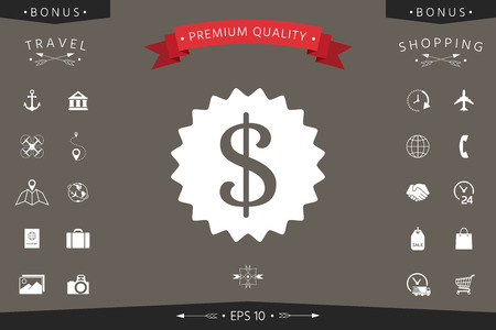 Dollar icon Signs and symbols - graphic elements for your designのイラスト素材