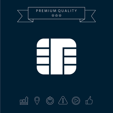 Chip of credit card icon isolated on  dark backgroundのイラスト素材