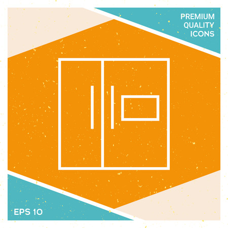 Refrigerator linear icon. Signs and symbols graphic elements for your design.のイラスト素材