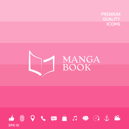 Elegant logo with book symbol like brush strokeの写真素材