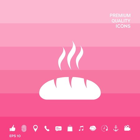 Bread symbol icon on pink illustration with icon, app.のイラスト素材