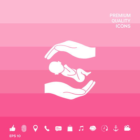 Hands holding babyのイラスト素材