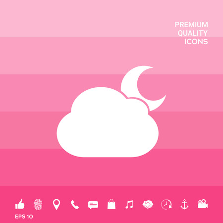 Cloud moon symbol iconのイラスト素材