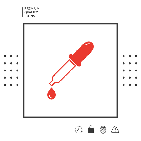 Pipette icon with drop . Signs and symbols - graphic elements for your designのイラスト素材