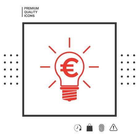 Light bulb with euro symbol business concept . Signs and symbols - graphic elements for your designのイラスト素材