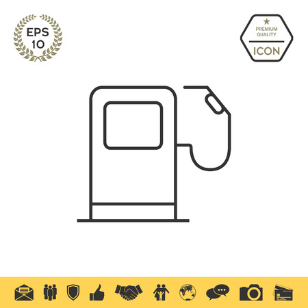 Gas station icon on white background with icon, app.のイラスト素材