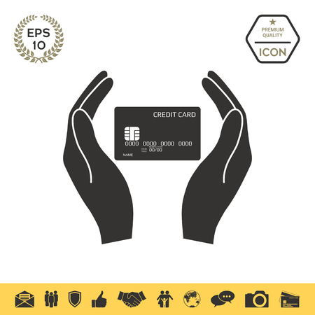 Hands holding credit cardのイラスト素材