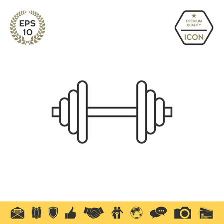 Barbell line iconのイラスト素材