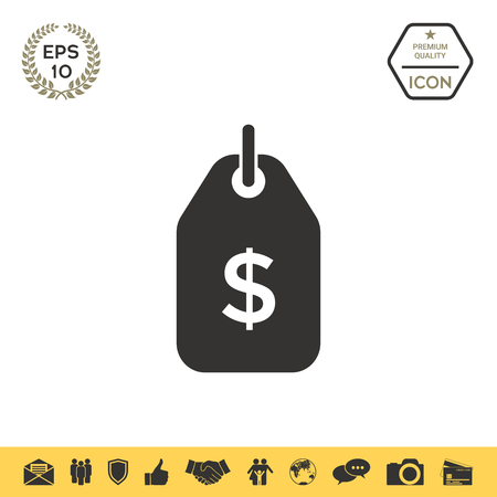 Tag with dollar symbol. Price tag icon for downloadのイラスト素材