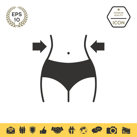 Women waist, weight loss, diet, waistline iconのイラスト素材
