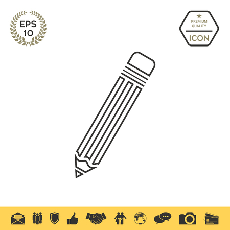 Pencil - line iconのイラスト素材