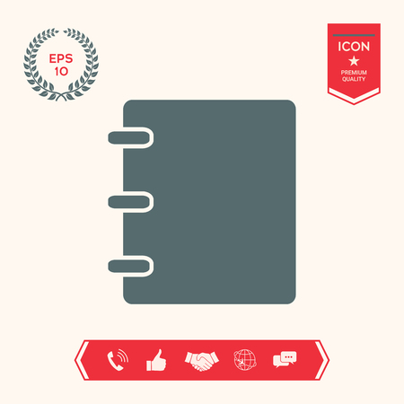 Notebook, address, phone book icon with blank coverのイラスト素材