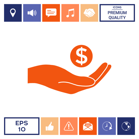 Hand holding money - dollar symbolのイラスト素材